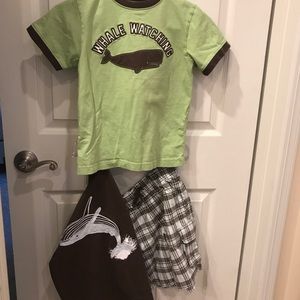 Gymboree Set Two Shirts Plaid Shorts Boy 6